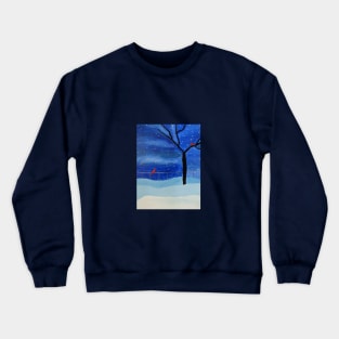 Snowy Winter Night Print Crewneck Sweatshirt